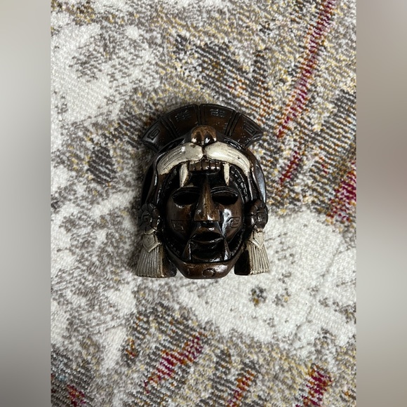 Authentic Mayan Aztec Warrior Mask artifact carved stone from Mexico rare EUC - Picture 7 of 9